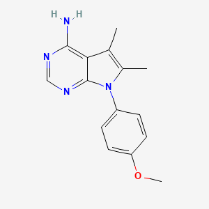 molecular formula C15H16N4O B1351901 7-(4-methoxyphenyl)-5,6-dimethyl-7H-pyrrolo[2,3-d]pyrimidin-4-amine CAS No. 72578-37-1