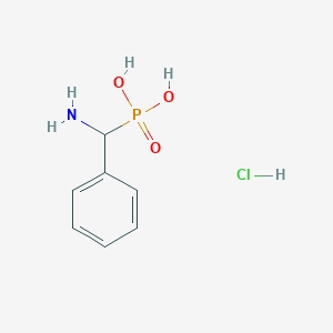 molecular formula C7H11ClNO3P B13519454 a-Aminobenzylphosphonic acid hydrochloride 