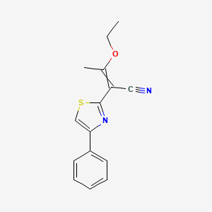 molecular formula C15H14N2OS B1352001 3-Ethoxy-2-(4-phenyl-1,3-thiazol-2-yl)but-2-enenitrile 