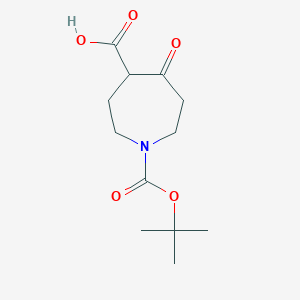 molecular formula C12H19NO5 B13520107 1-(tert-Butoxycarbonyl)-5-oxoazepane-4-carboxylic acid 