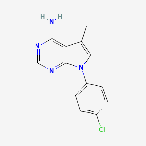 molecular formula C14H13ClN4 B1352015 7-(4-chlorophenyl)-5,6-dimethyl-7H-pyrrolo[2,3-d]pyrimidin-4-amine CAS No. 72578-33-7