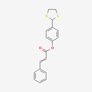 molecular formula C18H16O2S2 B1352044 4-(1,3-Dithiolan-2-yl)phenyl 3-phenylacrylate 