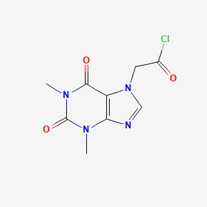 molecular formula C9H9ClN4O3 B1352056 1,2,3,6-Tetrahydro-1,3-dimethyl-2,6-dioxo-7H-purine-7-acetyl chloride CAS No. 40421-16-7