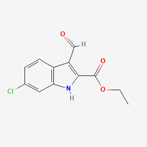 molecular formula C12H10ClNO3 B1352101 Ethyl 6-chloro-3-formyl-1H-indole-2-carboxylate CAS No. 586336-88-1