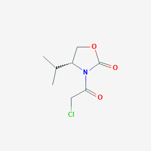 molecular formula C8H12ClNO3 B13521395 2-Oxazolidinone, 3-(chloroacetyl)-4-(1-methylethyl)-, (R)- 