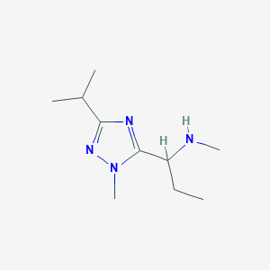 molecular formula C10H20N4 B13521405 1-(3-Isopropyl-1-methyl-1h-1,2,4-triazol-5-yl)-N-methylpropan-1-amine 