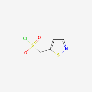 molecular formula C4H4ClNO2S2 B13521408 Isothiazol-5-ylmethanesulfonyl chloride 