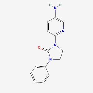 molecular formula C14H14N4O B13521660 1-(5-Aminopyridin-2-yl)-3-phenylimidazolidin-2-one 