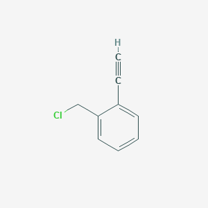 molecular formula C9H7Cl B13522491 1-(Chloromethyl)-2-ethynylbenzene 