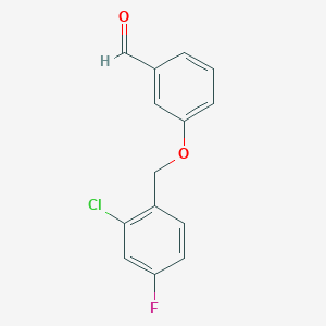 molecular formula C14H10ClFO2 B1352250 3-[(2-Chloro-4-fluorobenzyl)oxy]benzaldehyde CAS No. 588681-49-6