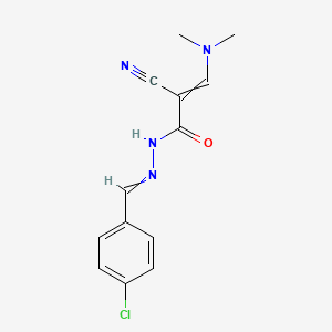 N-[(4-chlorophenyl)methylideneamino]-2-cyano-3-(dimethylamino)prop-2-enamide