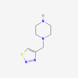 molecular formula C7H12N4S B13522625 4-(Piperazin-1-ylmethyl)-1,2,3-thiadiazole 