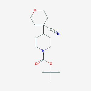 molecular formula C16H26N2O3 B13522733 Tert-butyl4-(4-cyanooxan-4-yl)piperidine-1-carboxylate 