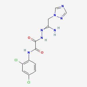 molecular formula C12H11Cl2N7O2 B1352296 N'-[[1-amino-2-(1,2,4-triazol-1-yl)ethylidene]amino]-N-(2,4-dichlorophenyl)oxamide 