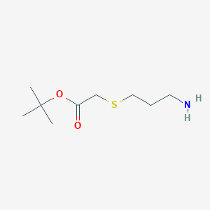 molecular formula C9H19NO2S B13523242 tert-Butyl 2-((3-aminopropyl)thio)acetate 