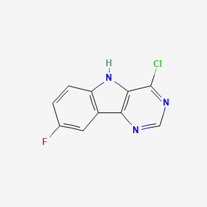 molecular formula C10H5ClFN3 B1352494 4-Chloro-8-fluoro-5H-pyrimido[5,4-b]indole CAS No. 331443-96-0
