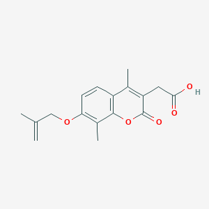 molecular formula C17H18O5 B1352506 {4,8-dimethyl-7-[(2-methylprop-2-en-1-yl)oxy]-2-oxo-2H-chromen-3-yl}acetic acid CAS No. 887833-29-6