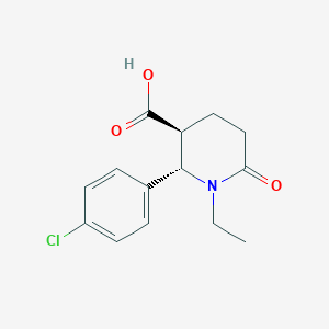 molecular formula C14H16ClNO3 B1352508 (2S,3S)-2-(4-chlorophenyl)-1-ethyl-6-oxopiperidine-3-carboxylic acid CAS No. 1391582-00-5