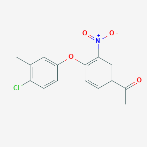 molecular formula C15H12ClNO4 B1352565 1-(4-(4-Chloro-3-methylphenoxy)-3-nitrophenyl)ethanone 