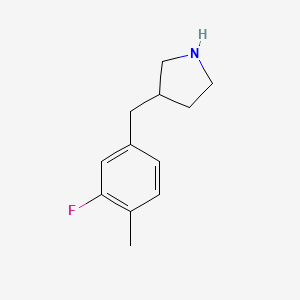 molecular formula C12H16FN B13526471 3-(3-Fluoro-4-methylbenzyl)pyrrolidine 
