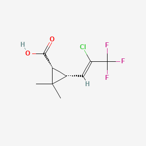 molecular formula C9H10ClF3O2 B1352679 cis-3-(2-Chloro-3,3,3-trifluoroprop-1-en-1-yl)-2,2-dimethylcyclopropanecarboxylic acid CAS No. 68127-59-3