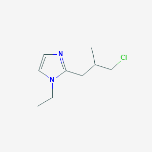 molecular formula C9H15ClN2 B13526814 2-(3-Chloro-2-methylpropyl)-1-ethyl-1h-imidazole 