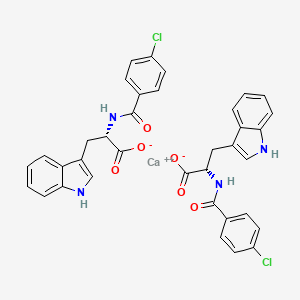 molecular formula C36H28CaCl2N4O6 B1352683 Calcium bis(N-(4-chlorobenzoyl)-L-tryptophanate) CAS No. 56116-62-2
