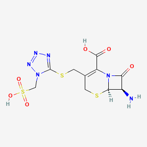 B1352685 (6R-trans)-7-Amino-8-oxo-3-(((1-(sulphomethyl)-1H-tetrazol-5-yl)thio)methyl)-5-thia-1-azabicyclo(4.2.0)oct-2-ene-2-carboxylic acid CAS No. 61270-71-1
