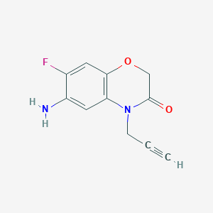 molecular formula C11H9FN2O2 B1352736 2H-1,4-Benzoxazin-3(4H)-one, 6-amino-7-fluoro-4-(2-propynyl)- CAS No. 103361-42-8