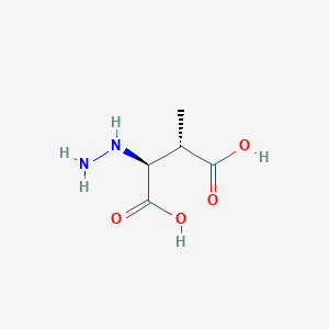 molecular formula C5H10N2O4 B135275 Butanedioic acid, 2-hydrazino-3-methyl-, [S-(R*,R*)]-(9CI) CAS No. 156996-44-0