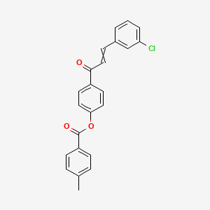molecular formula C23H17ClO3 B1352776 4-[3-(3-Chlorophenyl)acryloyl]phenyl 4-methylbenzenecarboxylate 