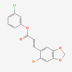 molecular formula C16H10BrClO4 B1352800 3-chlorophenyl (E)-3-(6-bromo-1,3-benzodioxol-5-yl)-2-propenoate 
