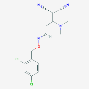 molecular formula C15H14Cl2N4O B1352801 2-[3-{[(2,4-Dichlorobenzyl)oxy]imino}-1-(dimethylamino)propylidene]malononitrile 