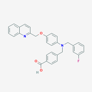 4-[[N-[(3-fluorophenyl)methyl]-4-(quinolin-2-ylmethoxy)anilino]methyl]benzoic acid