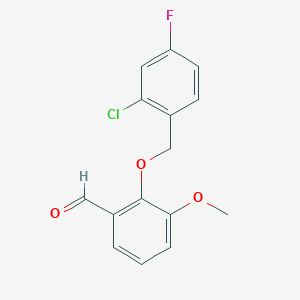 molecular formula C15H12ClFO3 B1352891 2-[(2-Chloro-4-fluorobenzyl)oxy]-3-methoxybenzaldehyde CAS No. 588692-21-1