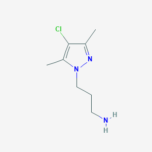 molecular formula C8H14ClN3 B1352894 3-(4-chloro-3,5-dimethyl-1H-pyrazol-1-yl)propan-1-amine CAS No. 956786-61-1