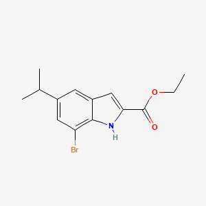 molecular formula C14H16BrNO2 B1352901 乙酸7-溴-5-异丙基-1H-吲哚-2-羧酸乙酯 CAS No. 881041-20-9