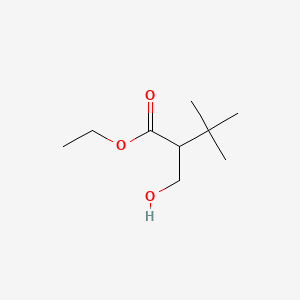 molecular formula C9H18O3 B13529028 Ethyl2-(hydroxymethyl)-3,3-dimethylbutanoate 