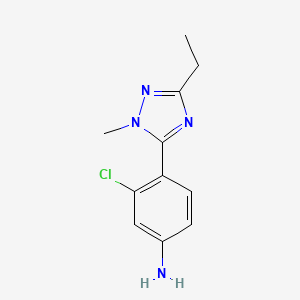 molecular formula C11H13ClN4 B13529131 3-Chloro-4-(3-ethyl-1-methyl-1h-1,2,4-triazol-5-yl)aniline 