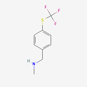 molecular formula C9H10F3NS B13529259 N-methyl-1-[4-(trifluoromethylsulfanyl)phenyl]methanamine 
