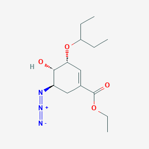 molecular formula C14H23N3O4 B1352927 ethyl (3R,4S,5R)-5-azido-4-hydroxy-3-pentan-3-yloxycyclohexene-1-carboxylate CAS No. 204254-98-8