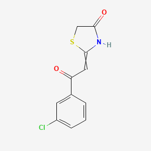 molecular formula C11H8ClNO2S B1352959 2-[2-(3-chlorophenyl)-2-oxoethylidene]-1,3-thiazolidin-4-one 