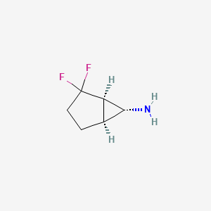 molecular formula C6H9F2N B13529609 rac-(1R,5S,6R)-2,2-difluorobicyclo[3.1.0]hexan-6-amine 
