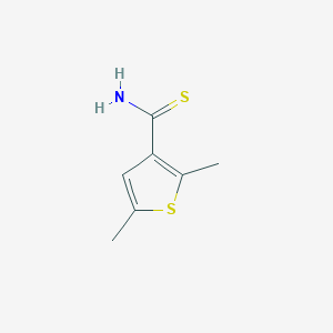 molecular formula C7H9NS2 B13529689 2,5-Dimethylthiophene-3-carbothioamide 