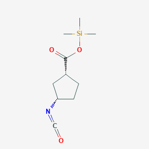 molecular formula C10H17NO3Si B13529728 rac-trimethylsilyl(1R,3S)-3-isocyanatocyclopentane-1-carboxylate,cis 