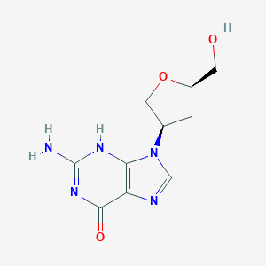 B135299 Carbocyclic 3'-oxa-2',3'-dideoxyguanosine CAS No. 133804-87-2