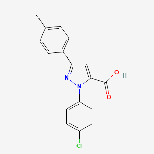 molecular formula C17H13ClN2O2 B1353035 1-(4-Chlorophenyl)-3-(4-methylphenyl)-1H-pyrazole-5-carboxylic acid CAS No. 618102-10-6
