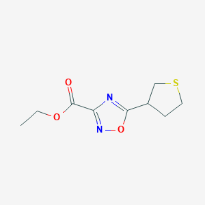 molecular formula C9H12N2O3S B13530478 Ethyl 5-(tetrahydrothiophen-3-yl)-1,2,4-oxadiazole-3-carboxylate 