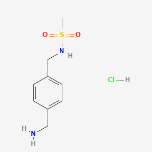 molecular formula C9H15ClN2O2S B13530594 N-{[4-(aminomethyl)phenyl]methyl}methanesulfonamidehydrochloride 