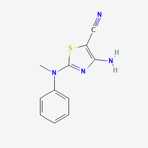 molecular formula C11H10N4S B13530609 4-Amino-2-[methyl(phenyl)amino]-1,3-thiazole-5-carbonitrile 